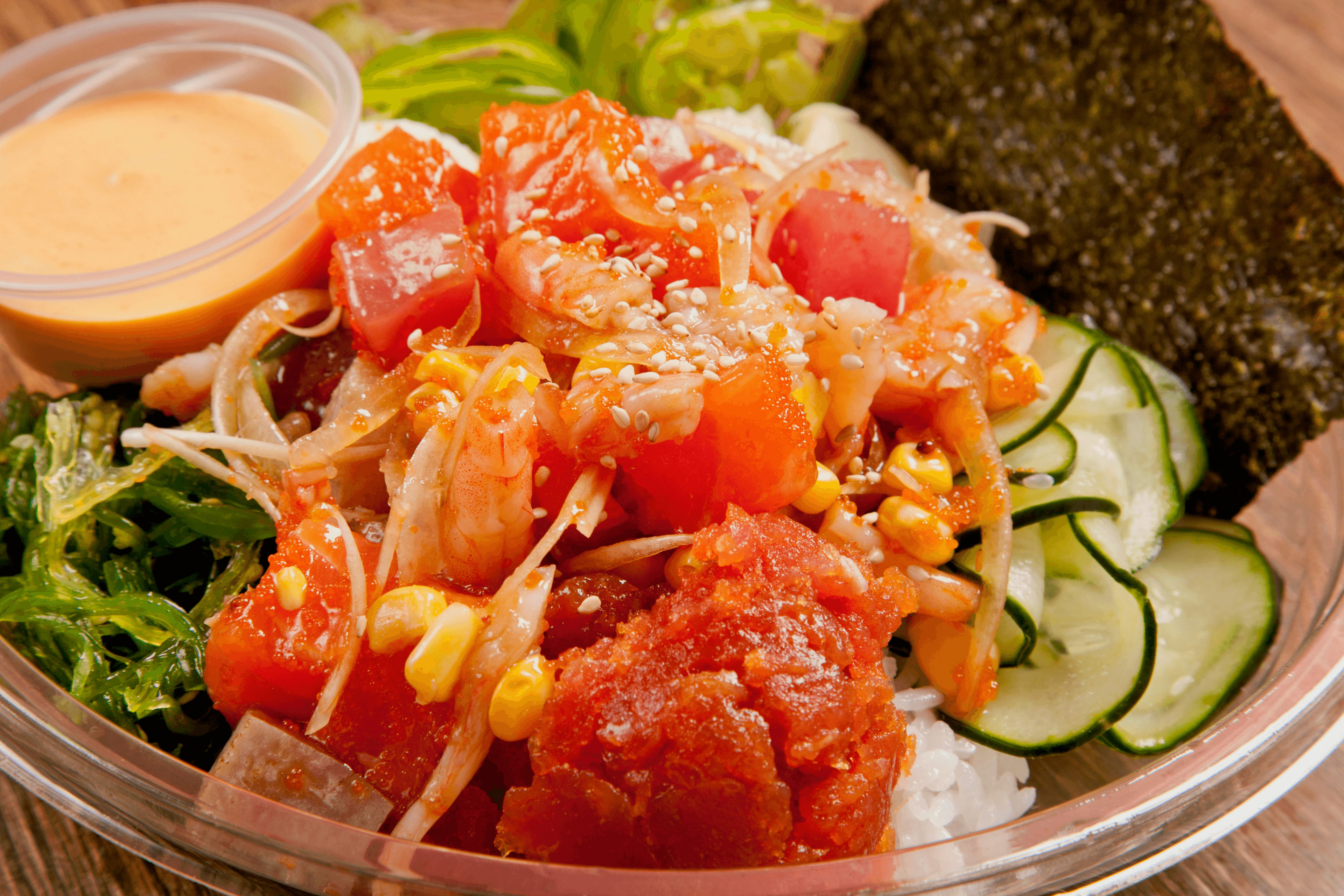 Colorful poké bowl