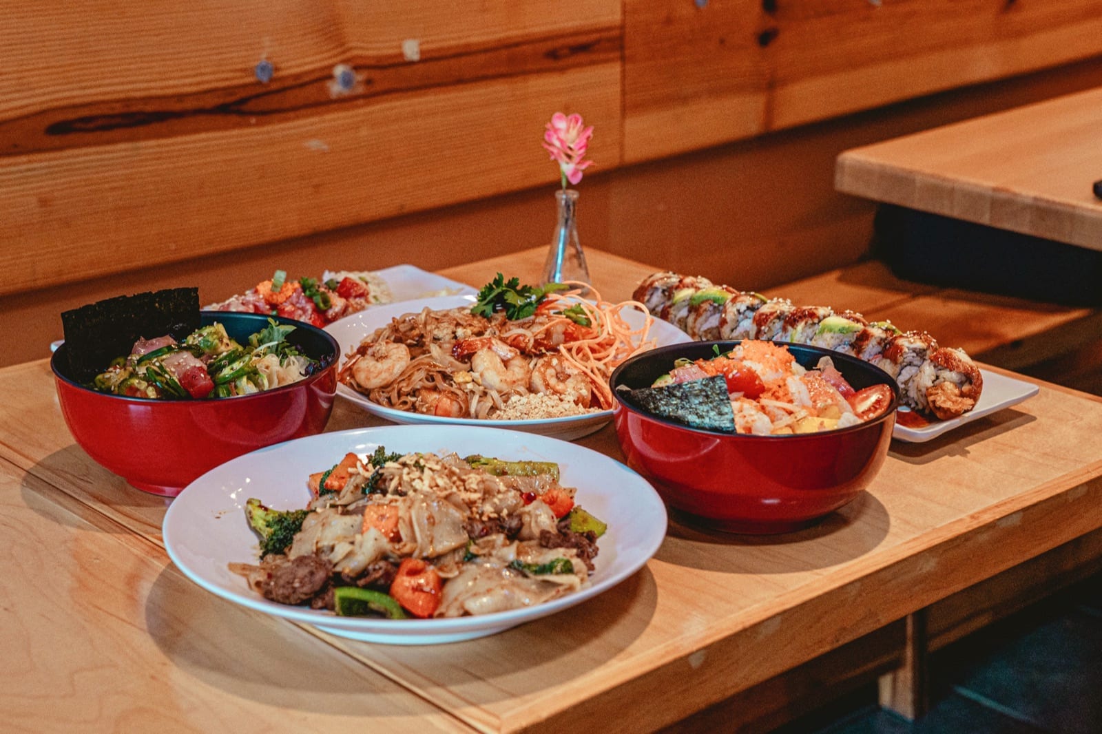 Family-style table spread