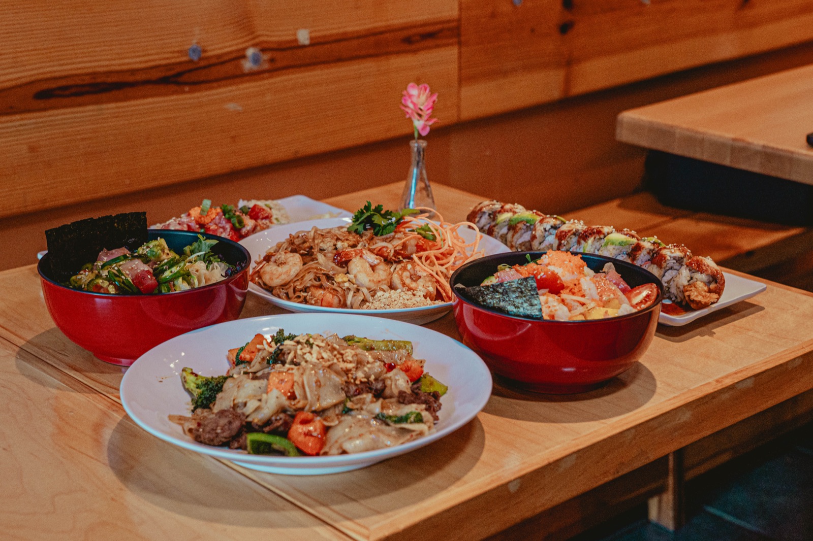 Family-style table spread